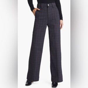Ag Adriano Goldschmie Jeans Deven Tailored Rue Maroon High Rise Wide Leg Size 24
